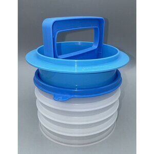 Tupperware - Hamburger Press - 4 Keepers - 1 Lids - 1 Press & Flange